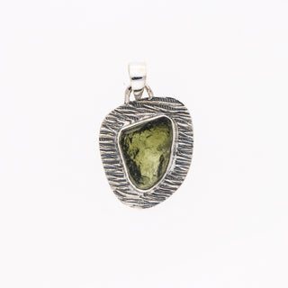 Genuine Moldavite Rough Pendant 100% Natural With Certified Gemstone From Czech Republic 925 Sterling Silver Handmade Designer Jewelry