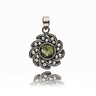 Genuine Moldavite Rough Pendant 100% Natural With Certified Gemstone From Czech Republic 925 Sterling Silver Handmade Designer Jewelry
