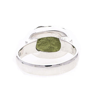 Authentic Czech Republic Moldavite Rough Gemstone 925 Solid Sterling Silver Handmade Ring Jewelry
