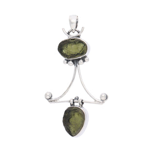 Genuine Moldavite Rough Pendant 100% Natural With Certified Gemstone From Czech Republic 925 Sterling Silver Handmade Designer Jewelry