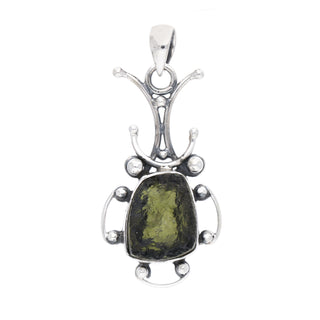 Moldavite pendant, genuine gemstone pendant, sterling silver handmade pendant, 100% genuine certified gemstone
