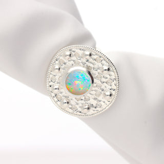 Fire Opal Ring, Polished Round Opal Ring, October Birthday Gift, Gemstone Ring Jewelry , Ring For Women, Engagement Ring, Gift For Her