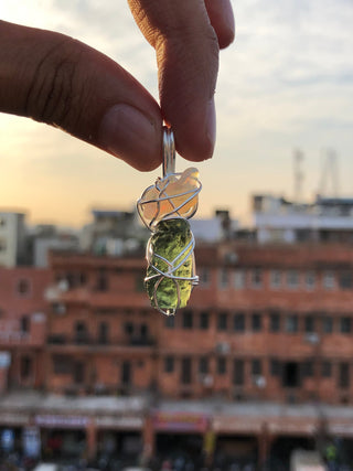 Moldavite Pendant, Czech Moldavite, Opal Pendant, Sterling Silver Pendant, Handmade Pendant, Natural Moldavite
