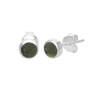 Raw Moldavite Gemstone Handmade 925 Sterling Silver Czech Moldavite Earring