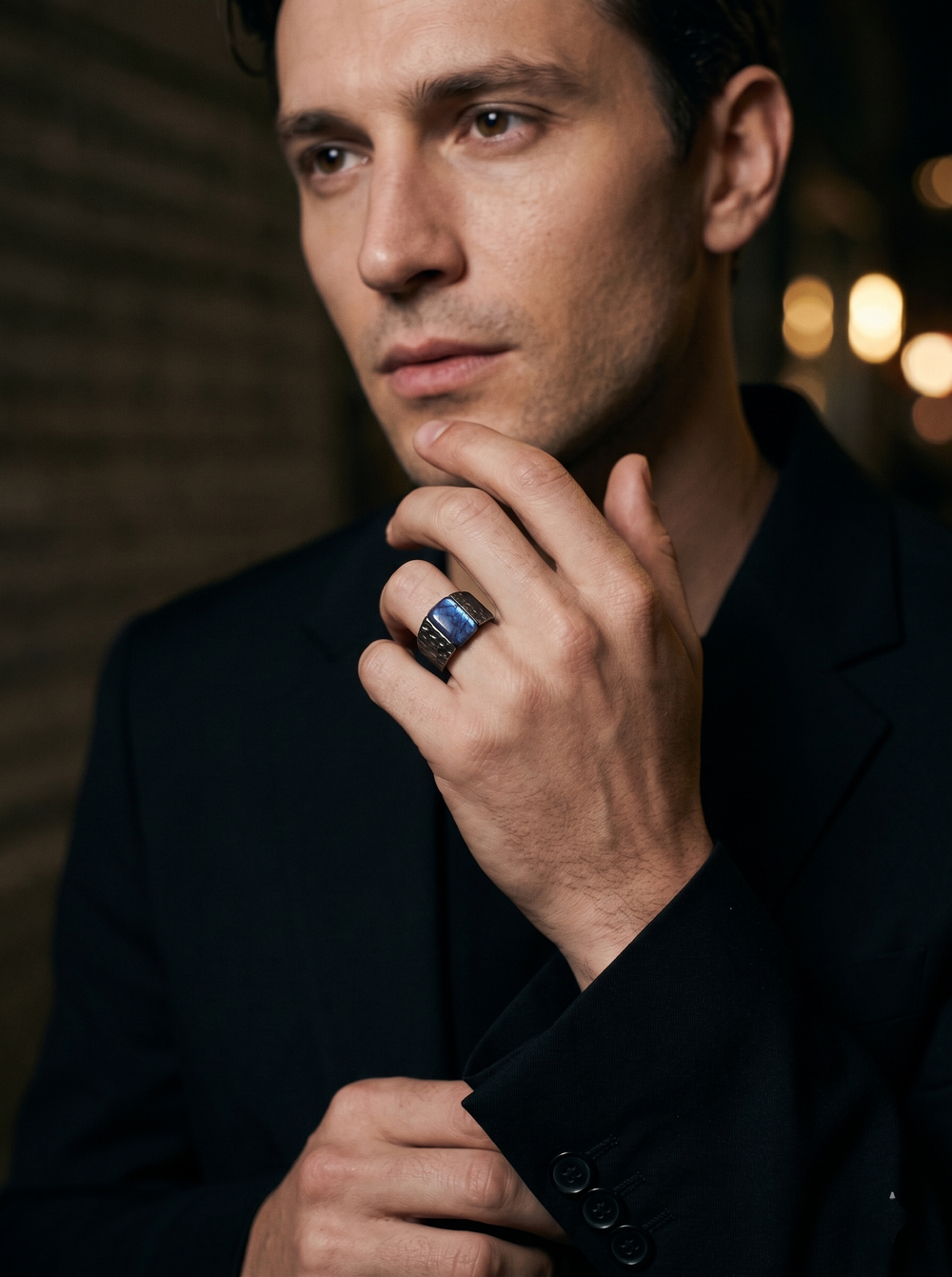 Blue Labradorite Men's Ring By Harshita Jewellery