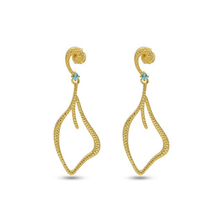BLUE TOPAZ GEMSTONE 925 STEALING SILVER PUSH BACK By Harshita Jewellery