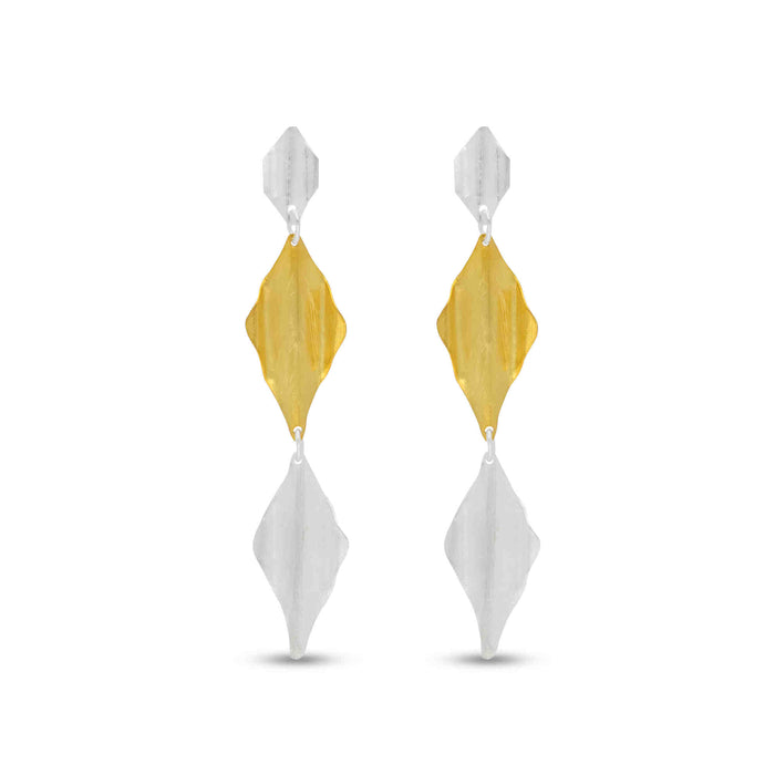 TWO TONE STYLE EARRING, 925 sterling Silver By Harshita Jewellery