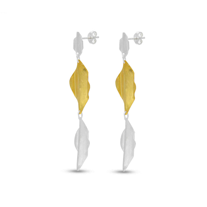 TWO TONE STYLE EARRING, 925 sterling Silver By Harshita Jewellery