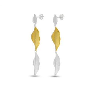 TWO TONE STYLE EARRING, 925 sterling Silver By Harshita Jewellery