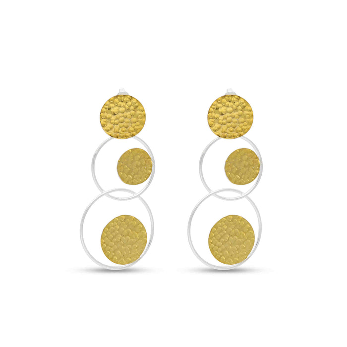 TWO TONE STYLE EARRING, 925 sterling Silver By Harshita Jewellery