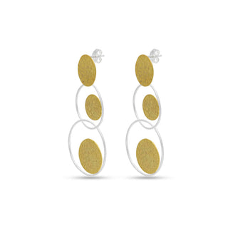 TWO TONE STYLE EARRING, 925 sterling Silver By Harshita Jewellery