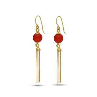 FANCY CARNELIAN EARRING, 925 SILVER PUSH BACKr By Harshita Jewellery