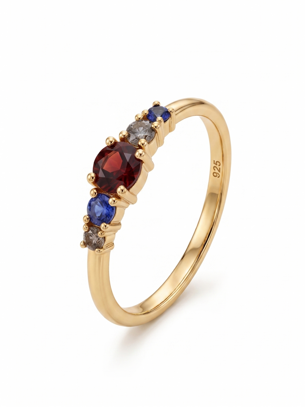 MULTI STONE RING, ROUND SHAPE GEMSTONE, 925 STERLING SILVER, DECORATED WITH DEDICATED WOMEN JEWELRY