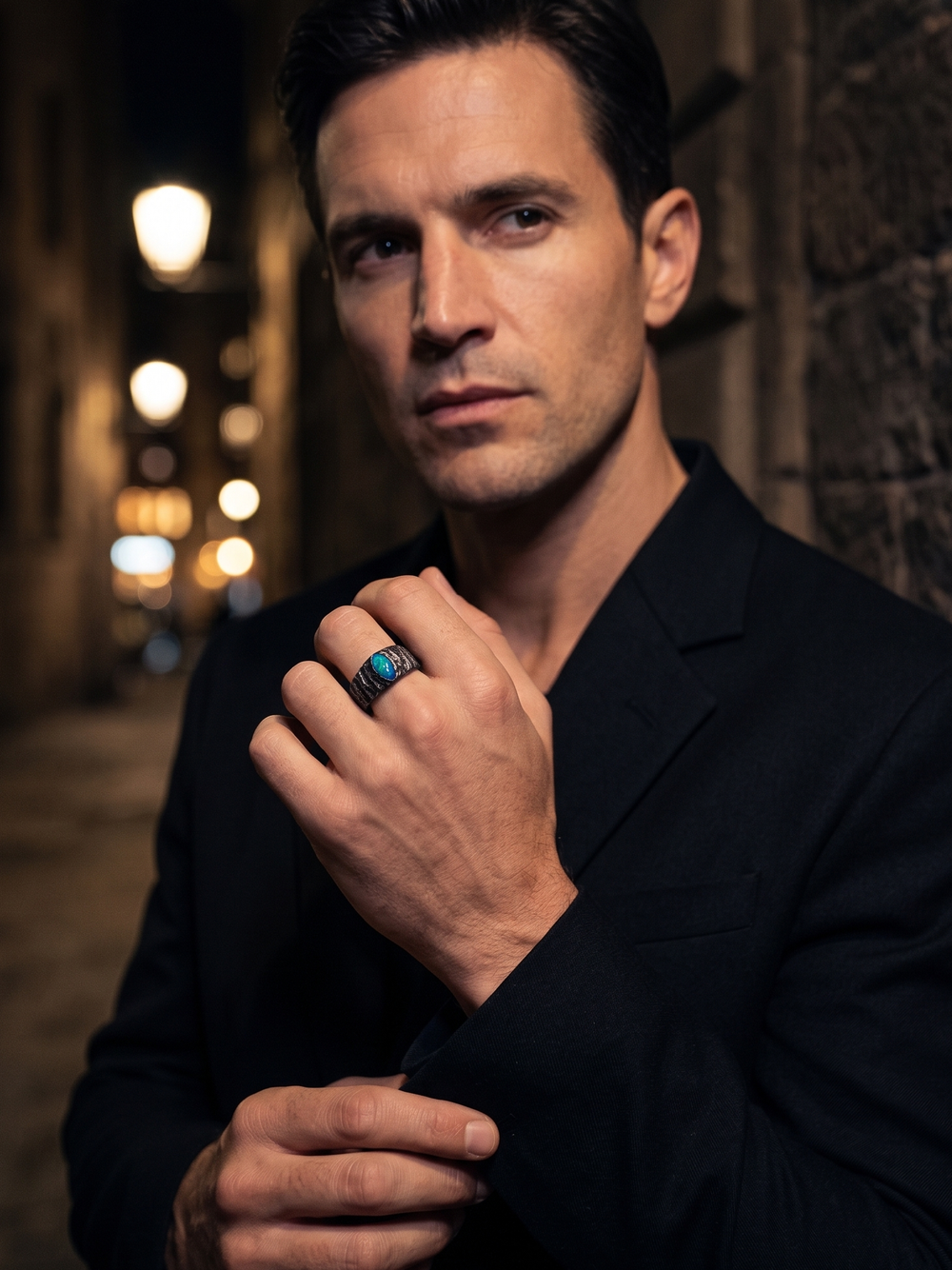 Labradorite Men's Ring By Harshita Jewellery