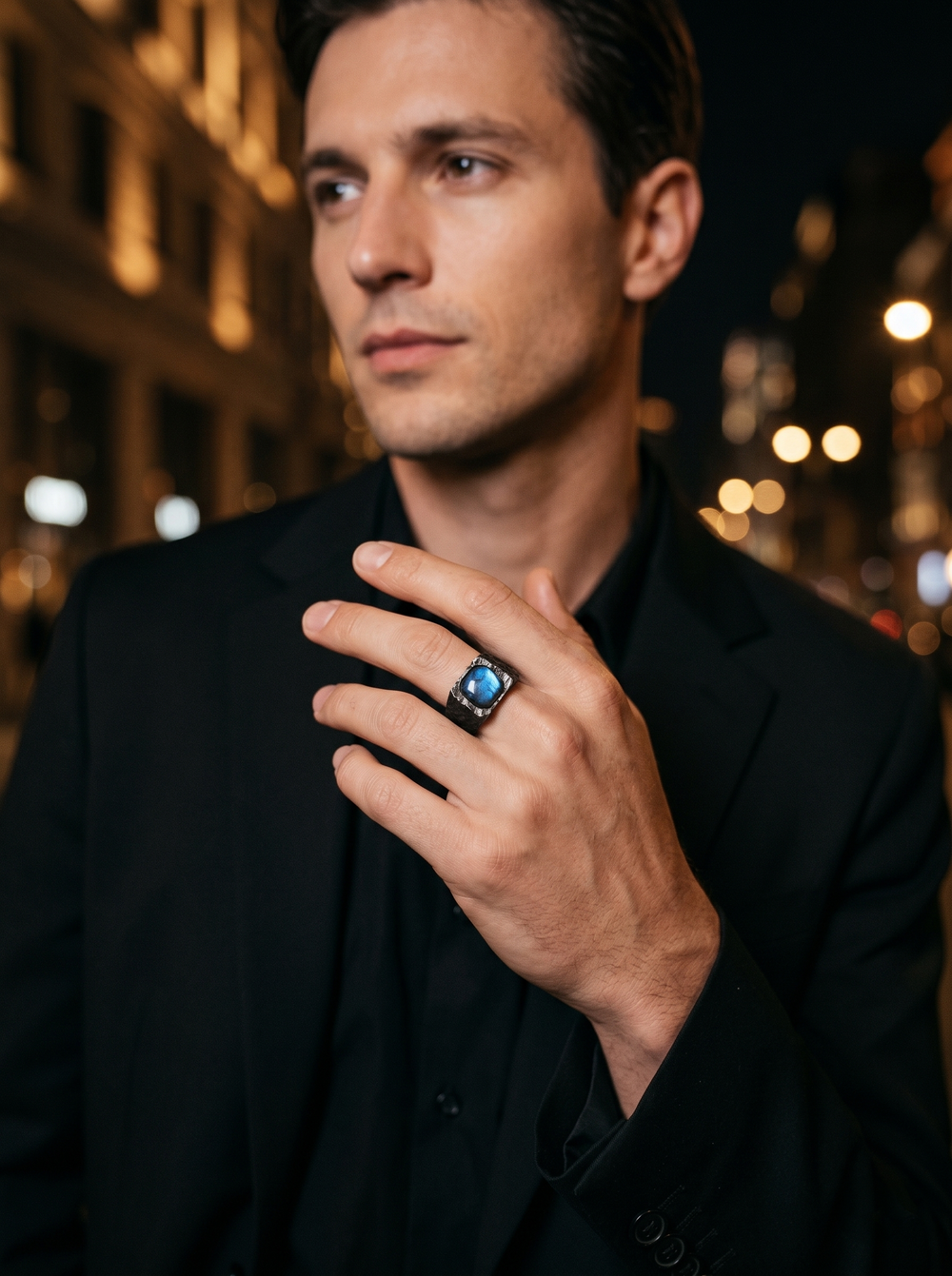 Labradorite Gemstone Men's Ring By Harshita Jewellery