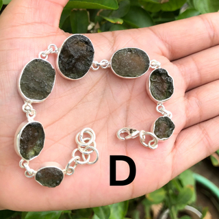 Genuine Moldavite Bracelet, 925 Sterling Silver Handmade Adjustable Women's Bracelet, Moldavite Silver Bracelet, Gift For Mom&nbsp;