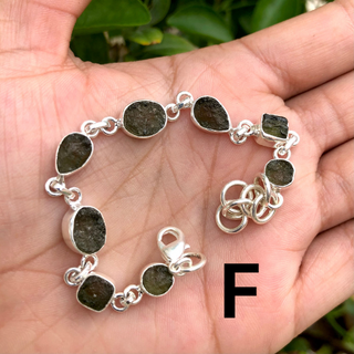 Genuine Moldavite Bracelet, 925 Sterling Silver Handmade Adjustable Women's Bracelet, Moldavite Silver Bracelet, Gift For Mom&nbsp;