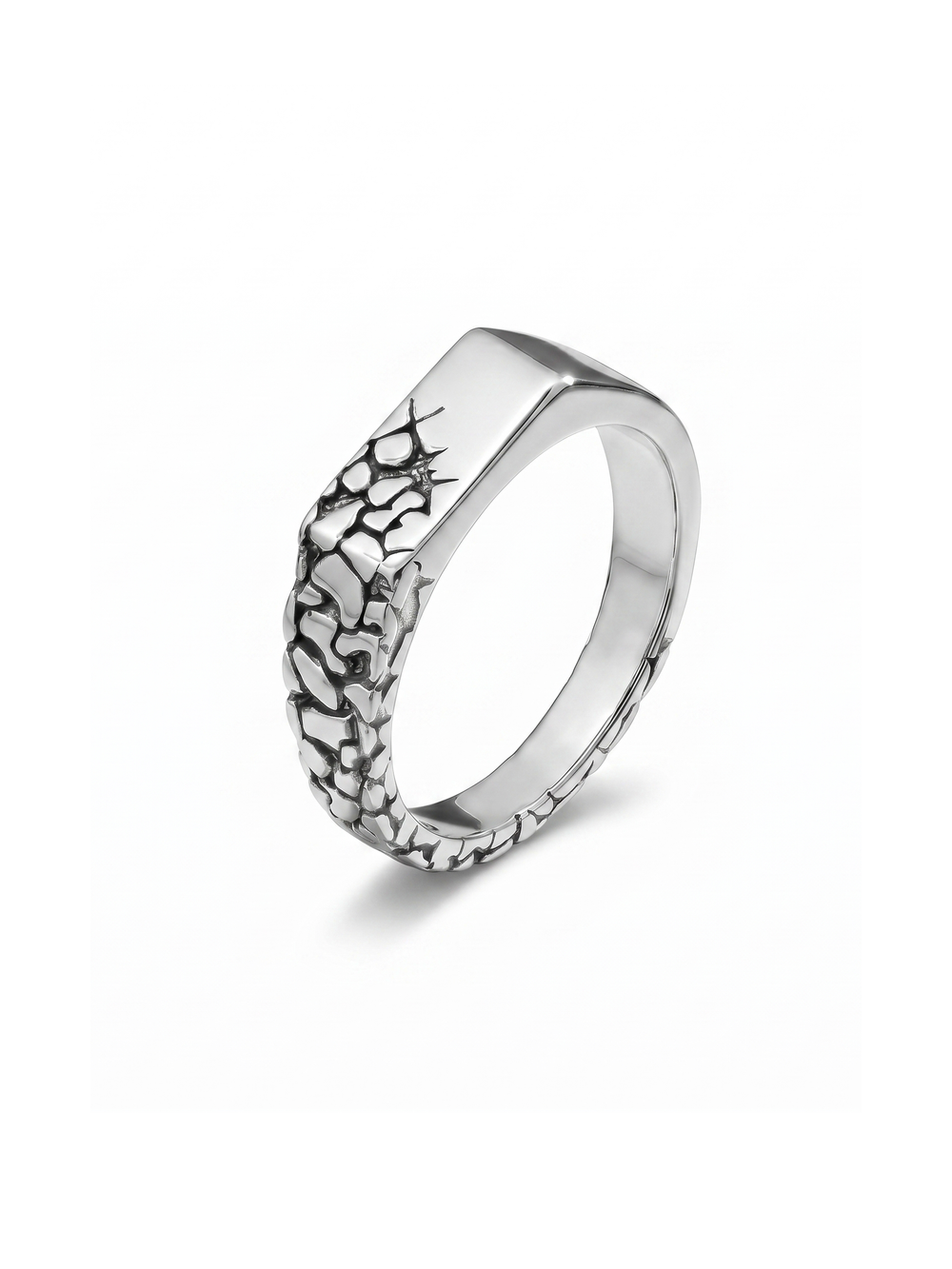 Vintage Brutalist Broken Men's Ring By Harshita Jewellery