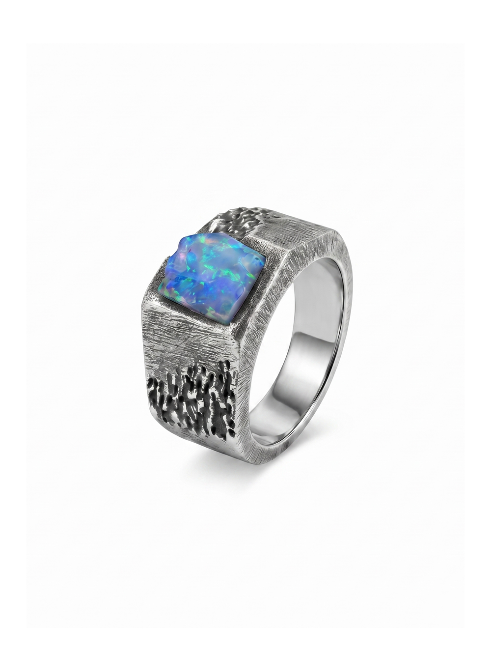 Rainbow Moonstone Men's Ring By Harshita Jewellery