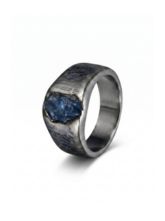 Rough Labradorite Men's Ring By Harshita Jewellery