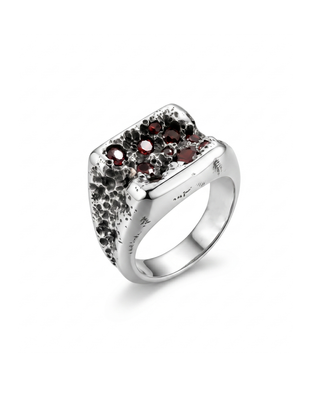 Red Garnet Men's Ring By Harshita Jewellery