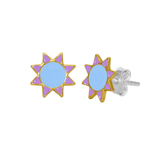 Kids Enamel Cosmic Star Stud Earrings By Harshita Jewellery