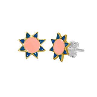 Kids Enamel Cosmic Star Stud Earrings By Harshita Jewellery