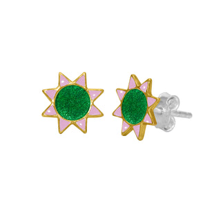 Kids Enamel Cosmic Star Stud Earrings By Harshita Jewellery
