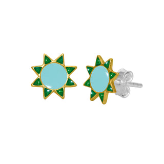 Kids Enamel Cosmic Star Stud Earrings By Harshita Jewellery
