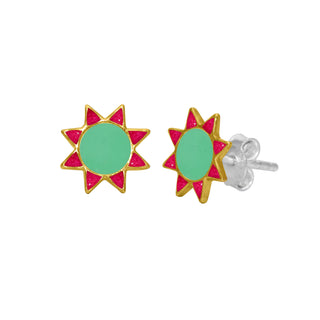 Kids Enamel Cosmic Star Stud Earrings By Harshita Jewellery