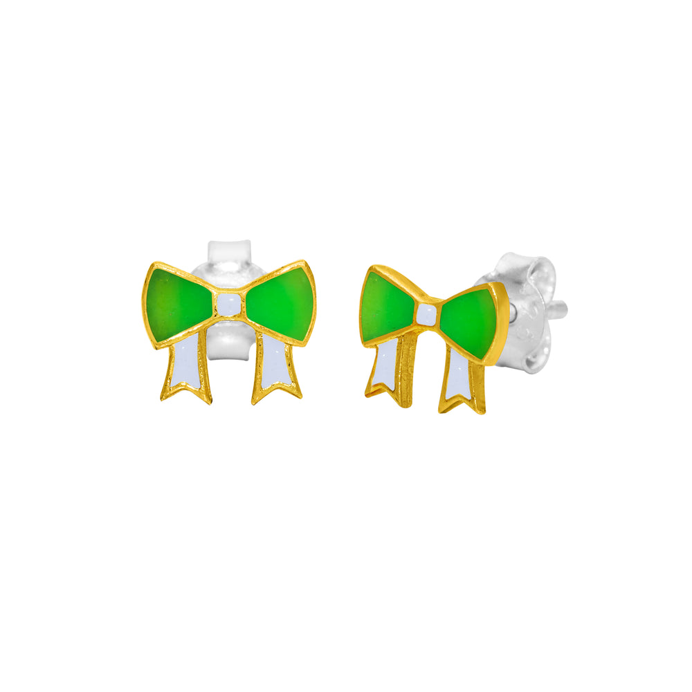 Kids Enamel Elegant Bow Stud Earrings By Harshita Jewellery