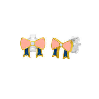 Kids Enamel Elegant Bow Stud Earrings By Harshita Jewellery