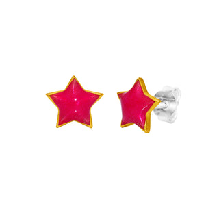 Kids Enamel Star Stud Earrings By Harshita Jewellery