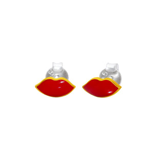 Kids Enamel Lips Stud Earrings By Harshita Jewellery