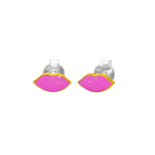 Kids Enamel Lips Stud Earrings By Harshita Jewellery