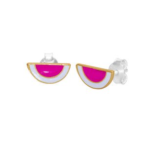 Kids Enamel Half Circle Stud Earrings By Harshita Jewellery