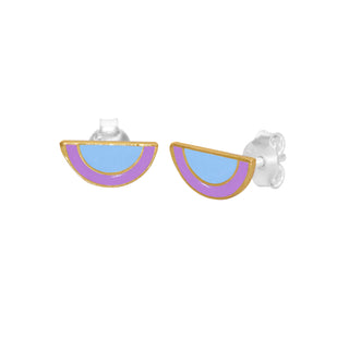 Kids Enamel Half Circle Stud Earrings By Harshita Jewellery