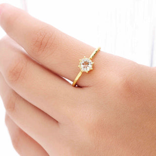925 STEALING SILVER RING, DECORATED WITH GREEN AMETHYST GEMSTONE, PLATED WITH 2 MICRON 18KT GOLD