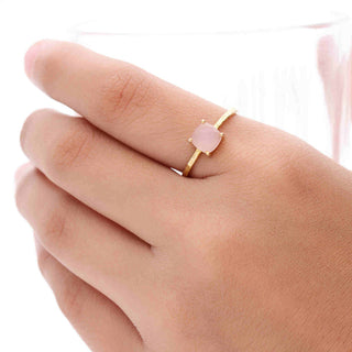 NATURAL ROSE QUARTZ RING GEMSTONE 925 STEALING SILVER RING, DECORATED WITH DEDICATED WOMEN JEWELRY