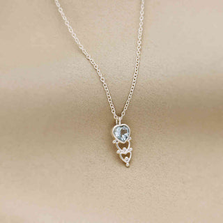 Blue Topaz Necklace 925 Sterling Silver by Harshita Jewellery