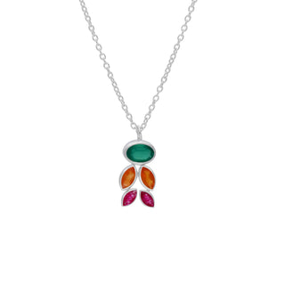 Multi Gemstone Necklace 925 Sterling Silver by Harshita Jewellery
