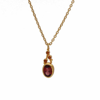 Garnet & Carnelian Gemstone Necklace 925 Sterling Silver by Harshita Jewellery