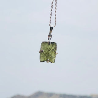 Certified Rough Moldavite Pendant, 925 Solid Sterling Silver Handmade Designer Pendant, 100% Natural Moldavite Gemstone Pendant Gift For Her