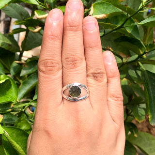 Moldavite Ring,925 Solid Sterling Silver Ring, Raw Stone Moldavite, Genuine Czech Republic Moldavite Gemstone Ring, Gift For Mom