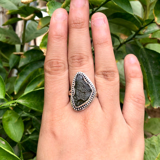 Moldavite Ring,925 Solid Sterling Silver Ring, Raw Stone Moldavite, Genuine Czech Republic Moldavite Gemstone Ring, Gift For Mom