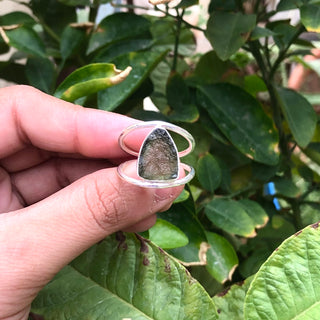Natural Raw Moldavite Ring, 925 Solid Sterling Silver Czech Republic Raw Gemstone Handmade Jewelry Ring Gift For Her