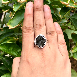 Moldavite Ring,925 Solid Sterling Silver Ring, Raw Stone Moldavite, Genuine Czech Republic Moldavite Gemstone Ring, Gift For Mom