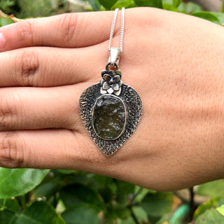 Certified Rough Moldavite Pendant, 925 Solid Sterling Silver Handmade Designer Pendant, 100% Natural Moldavite Gemstone Pendant Gift For Her