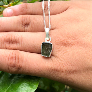Certified Rough Moldavite Pendant, 925 Solid Sterling Silver Handmade Designer Pendant, 100% Natural Moldavite Gemstone Pendant Gift For Her