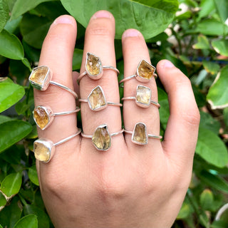 Natural Raw Citrine Ring, 925 Sterling Silver Ring, Uncut Gemstone Ring, Raw Gemstone Ring, Gift For Mom